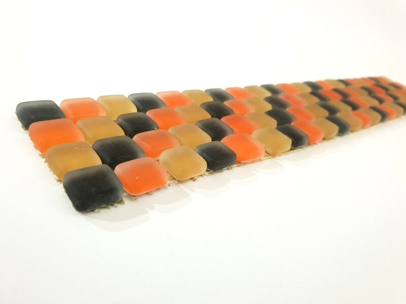 BORDÜRE Glasmosaik Mix Beige Orange Schwarz matt Borde 1 Streifen unregelm