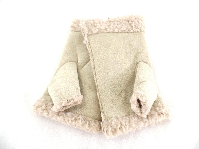 Handschuhe Fingerlos Creme Beige L / XL Kunstleder Kunstfell Natural Spirit