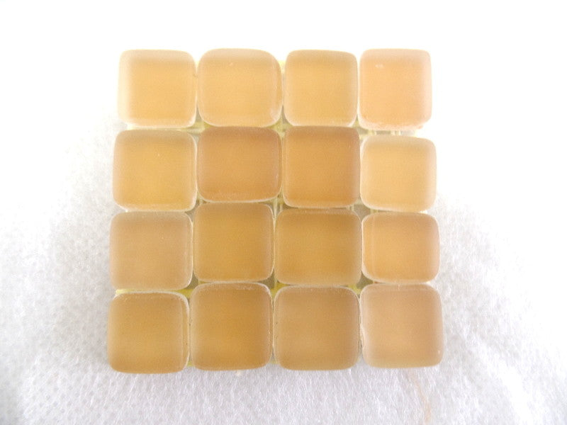 BORDÜRE Glasmosaik Beige matt Glas Borde 18 x Quadrate 288 Steine 5 mm