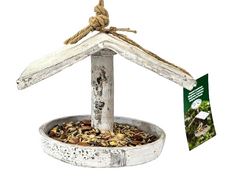 Vogel Futter Haus Station Spender zum Aufhängen Garten Vögel grau Geschenk