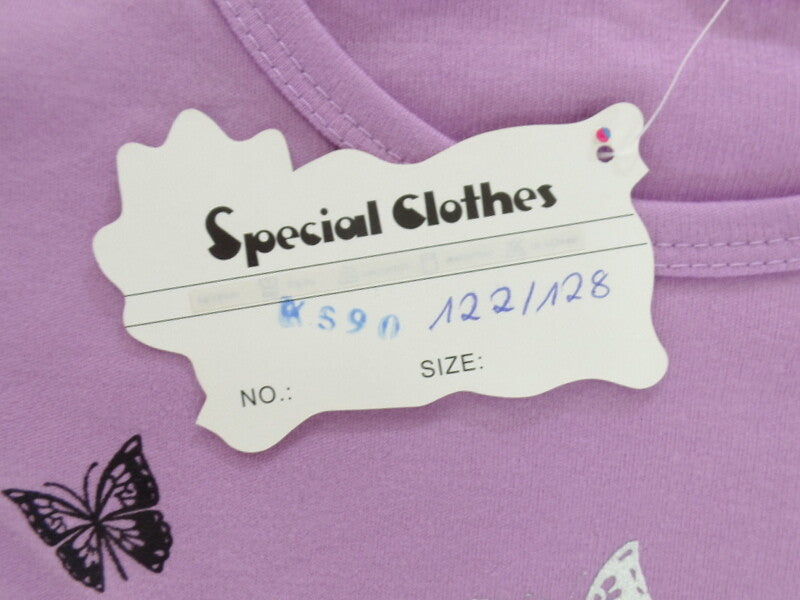 Mädchen T-Shirt Lila Größe 8 Kinder kurzarm Shirt Schmetterling