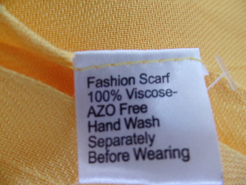 Schal Tuch Stola Fransen Dottergelb 100 % Viscose XXL Schal 190 Lang 65 Breit