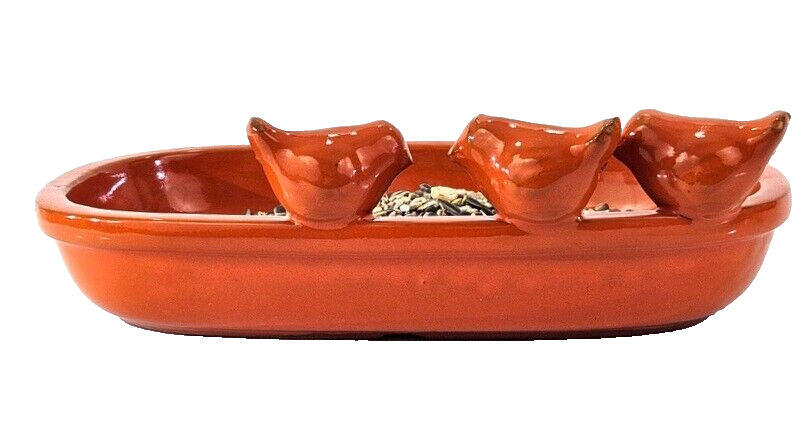 Vogeltränke Vogelbad Orange Garten Wasserschalen Vogelbecken Tiertränke Geschenk