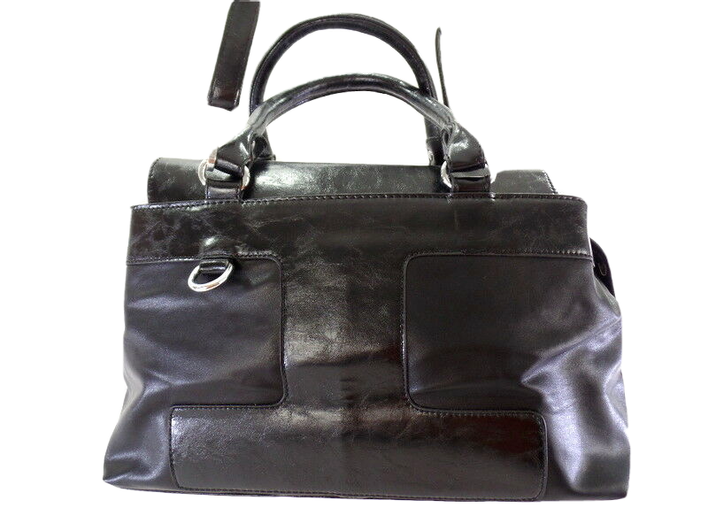 Tasche Mahel Schwarz teils Lackoptik Schultertasche Henkeltasche Damentasche