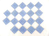 BORDÜRE Glasmosaik Hellblau Klarglas unregelmäßig 18 x 50 x 50mm 288 Steine 5 mm