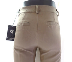 Hose Chic & Mit Kaki Größe M Bundfaltenhose Buisnesshose Italy