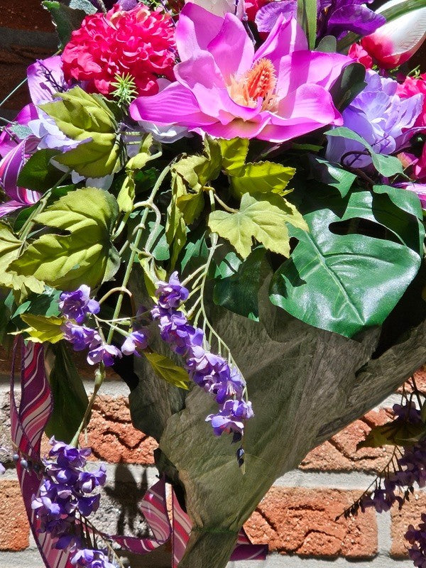 Pflanzenampel Hängeampel Blumenampel künstliche Blumen Kunstblumen Ampel Tulpen