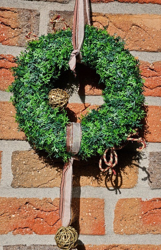Türkranz Wandkranz künstlich Braun Natur Thuja 21 cm Sterne Zapfen Zimt Lagurus