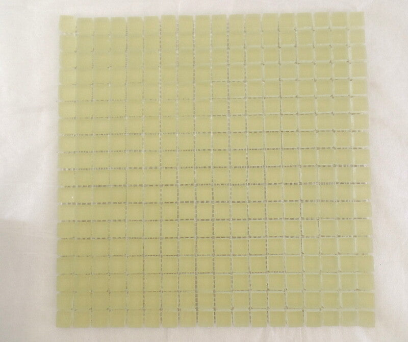 Ressalossa Glasmosaik Fliesen Creme gelblich matt Matte 30 x 30 cm 324 Steine
