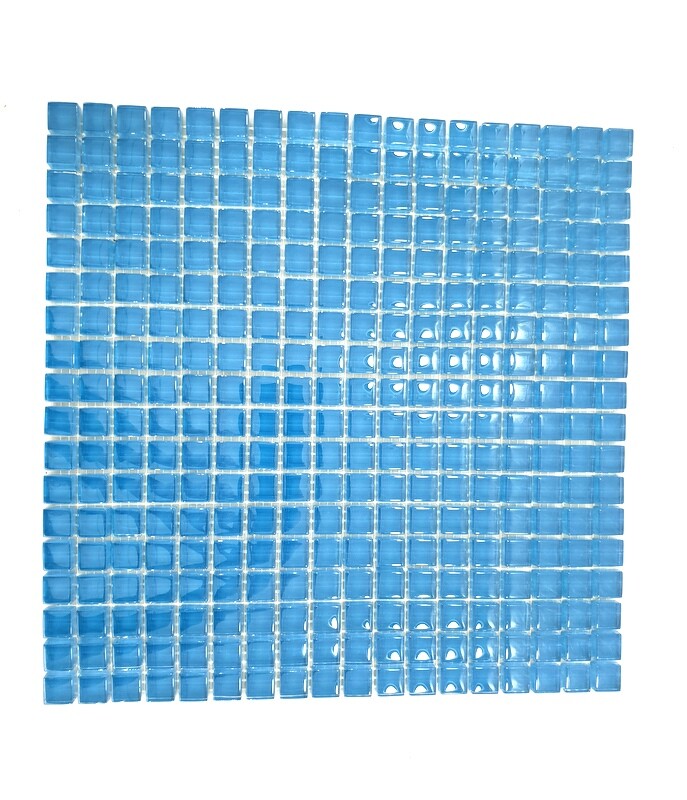 Ressalossa Glasmosaik Fliesen Blau leicht Türkis glänzend Matte 324 Steine