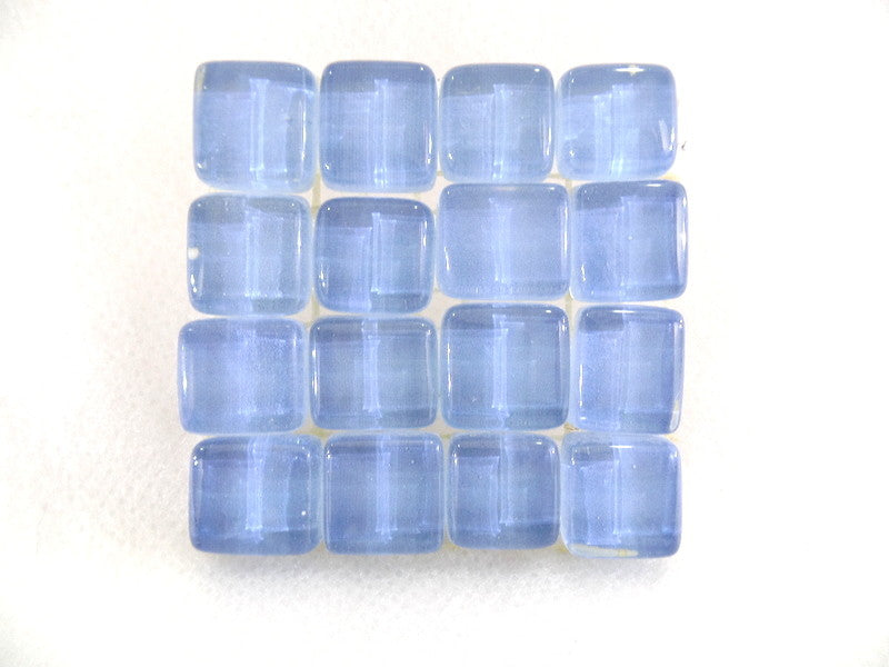 BORDÜRE Glasmosaik Himmelblau Klarglas Borde 18 Stück 50 x 50 mm 288 Steine 5 mm