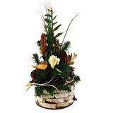 CASA - POADOR GRABSCHMUCK Gesteck Stockrose Exoten Weiß Grün Natur Zapfen  künstlich