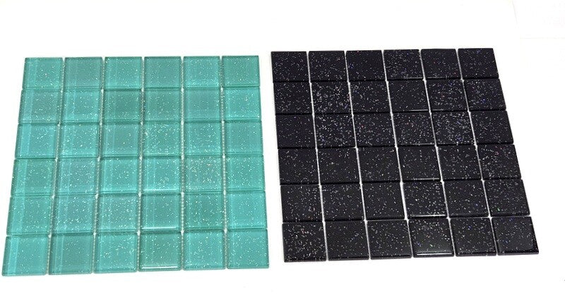 Casa-Poador Glasmosaik Fliesen Türkis glänzend Schwarz Matten Glas Varianten