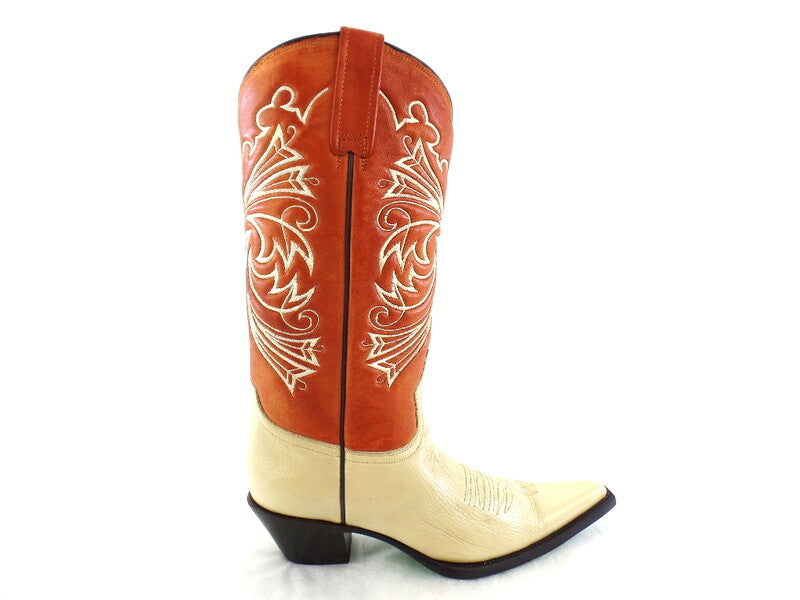 Westernstiefel 41 Hellbraun Beige Creme Cowboystiefel Echtledersohle spitz Lane