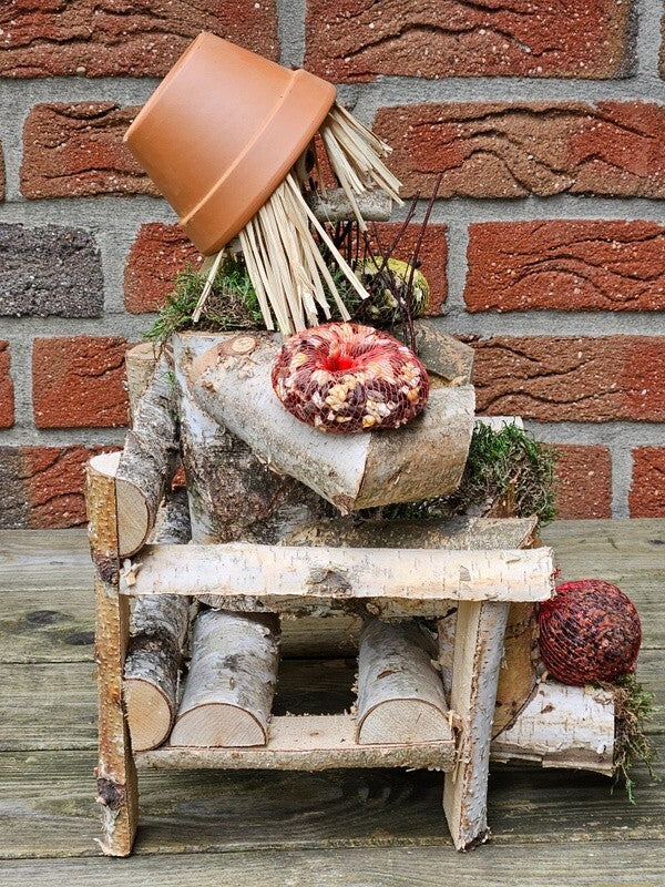 Vogelfutter Figur Männchen schöne Dekoration Sonnenblumenkerne Mais Futter Mix