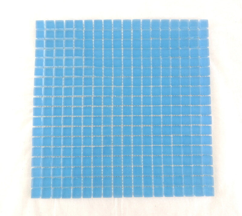 Casa-Poador Glasmosaik Fliesen mittelblau matt Matte 30 x 30 cm