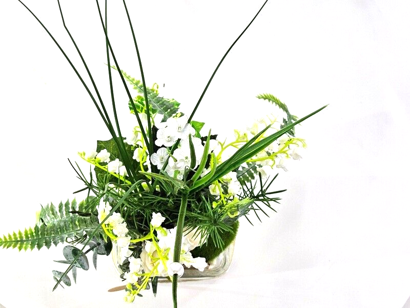 Casa-Poador Gesteck Maiglöckchen Kunstblumen Glas künstlich Geschenk Deko
