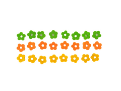 240 Filzblüten 10 Beutel a 24 Stück  je 3 Farben  8 Stück gelb orange, grün Deko