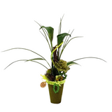CASA - POADOR GESTECK Grün Kunstblumen Calla Wachsrose Bast 40 cm Dekoration