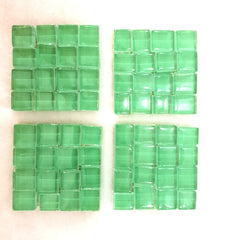 BORDÜRE Glasmosaik hellgrün Klarglas Borde 4 Quadrate 50 x 50 mm x 5 mm flach