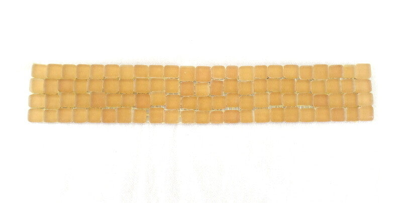 BORDÜRE Glasmosaik Beige matt Borde 1 x Streifen 92 Steine unregelmäßig