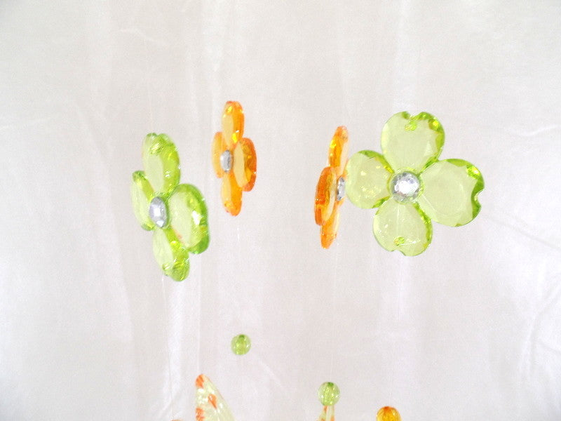 4 er Set Schmetterling Girlanden 90 cm Orange / Grün zum aufhängen Dekoration