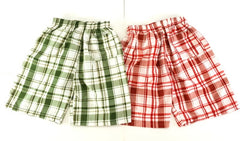 Badehosen Kinder 3 für 2 Badeshorts 128 - 140 Shorts kariert Kinder Grün Rot