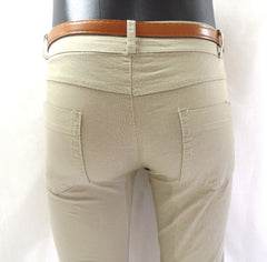 Hose Größe M Beige Stoffhose Shini Mode mit Gürtel