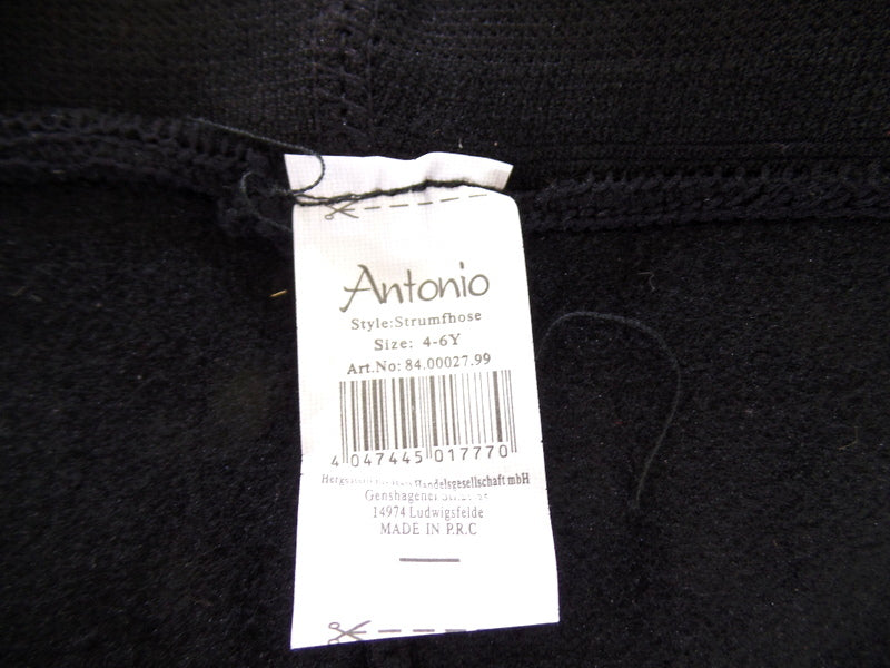 Antonio Kinder Thermo Leggings 3 Stück mit Innenfleece Schwarz blickdicht