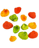 MUSCHEL MIX bunt gefärbt Orange Grün 1200 g in Box Shell maritime Dekoration