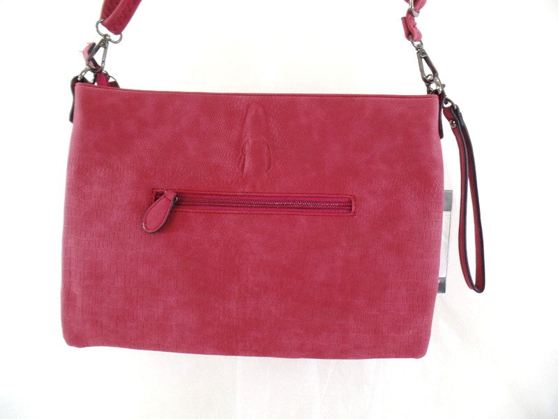 Tasche Damen Bella Belly Brombeer Schultertasche Damenhandtasche Kroko