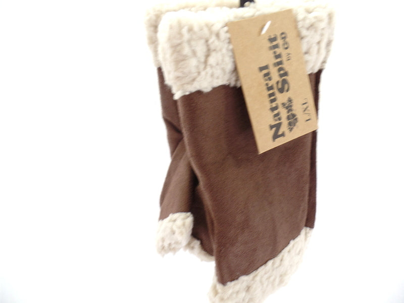 Handschuhe Fingerlos dunkel Braun L / XL Kunstleder Kunstfell Natural Spirit