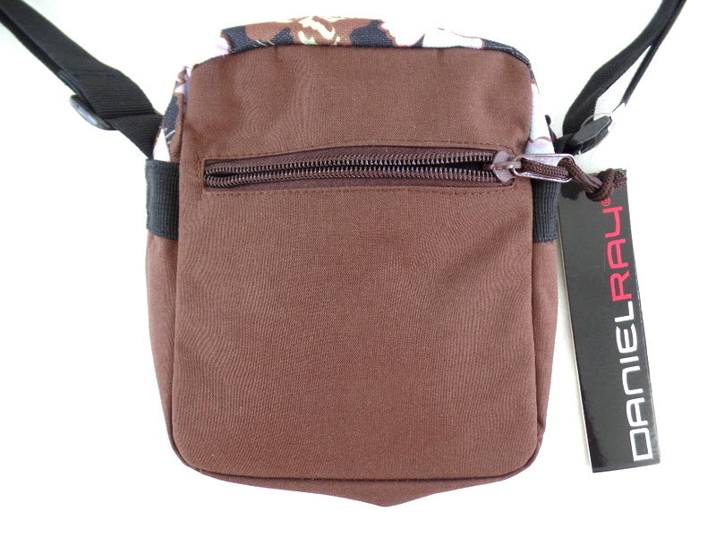 Schultertasche Daniel Ray Umhängetasche in Braun Rosa Schwarz Blumenmuster
