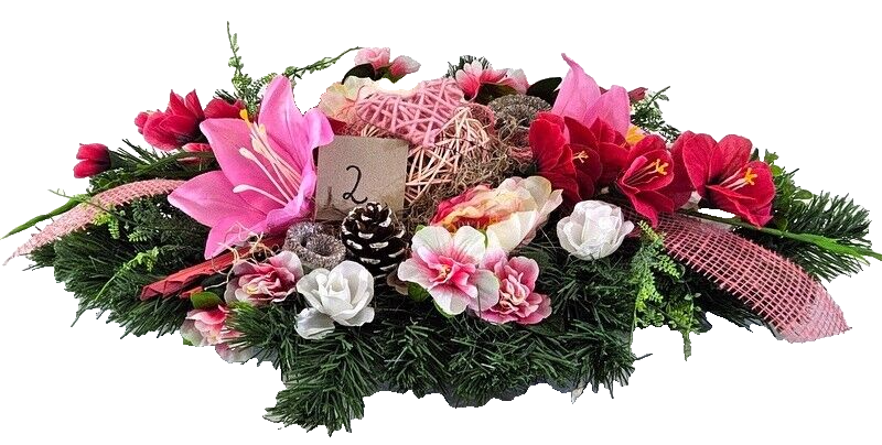 Casa - Poador Grabschmuck Rosa Exoten künstlich Totensonntag Friedhof