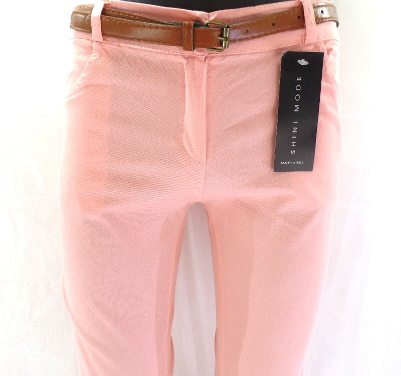 Hose Stoffhose Größe M Lachs Coralle Shini Mode mit Gürtel