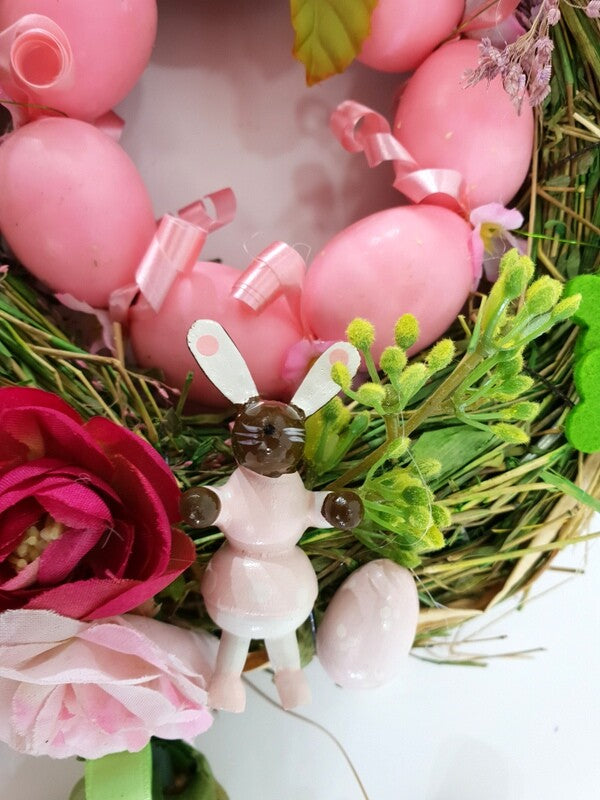 Kranz Türkranz Wandkranz Rosa Ostern Kunstblumen 20 D rund Naturkranz Eier