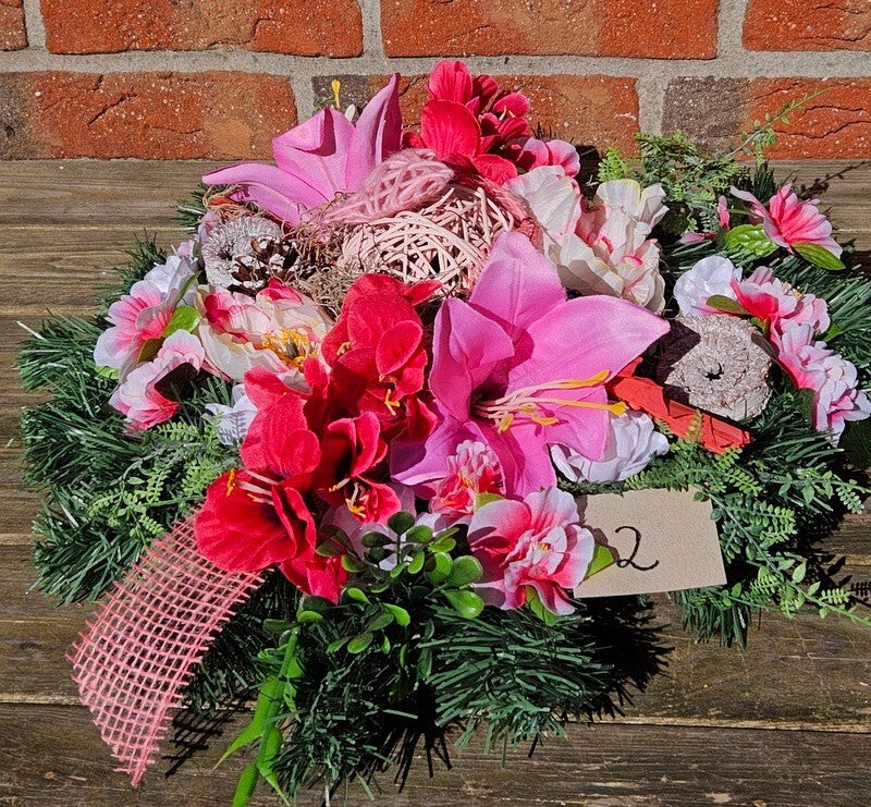 Casa - Poador Grabschmuck Rosa Exoten künstlich Totensonntag Friedhof