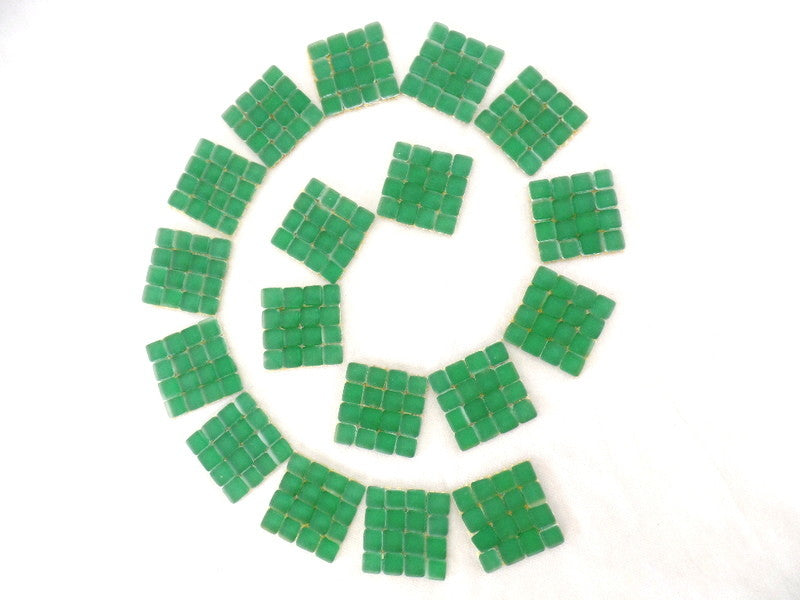 BORDÜRE Glasmosaik Grün matt Glas Borde 18 x Quadrate 50 x 50 mm 288 Steine 5 mm