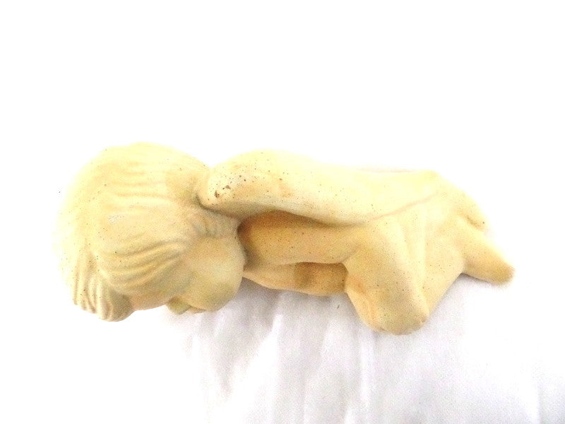 Engel 1 Engelfigur liegend Terrakotta 20x9 x 12 cm Weihnachten Dekoration Natur