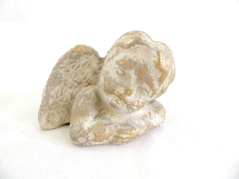 3 Engel Engelfigur patiniert goldfarben 9,5 cm x 7 x 7 cm Weihnachten Dekoration