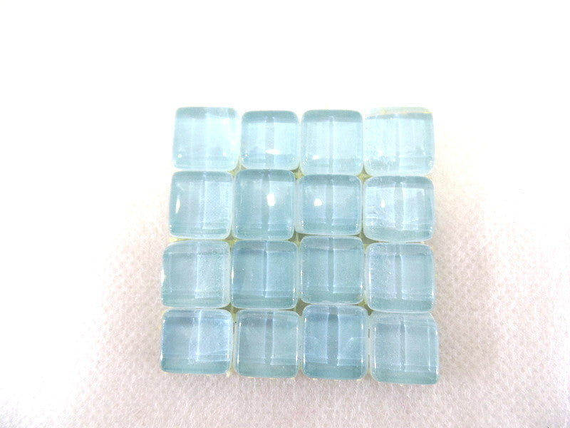 BORDÜRE Glasmosaik Wolkenblau Klarglas Borde 18 Stück 50 x 50 mm 288 Steine 5 mm