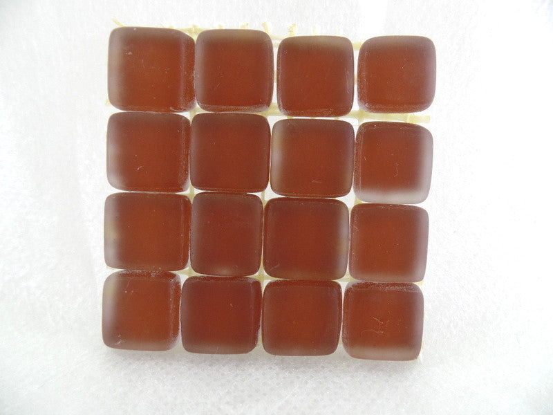 BORDÜRE Glasmosaik Braun matt Glas Borde 18x Quadrate 50 x 50 mm 288 Steine 5 mm