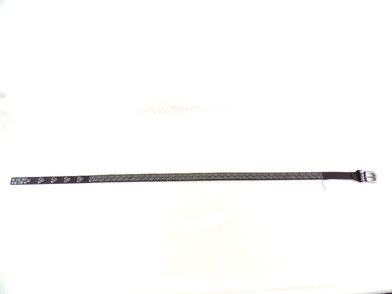 Gürtel dunkel Braun 100 cm Lang 2 cm Breit Dornschließe runde matte Nieten
