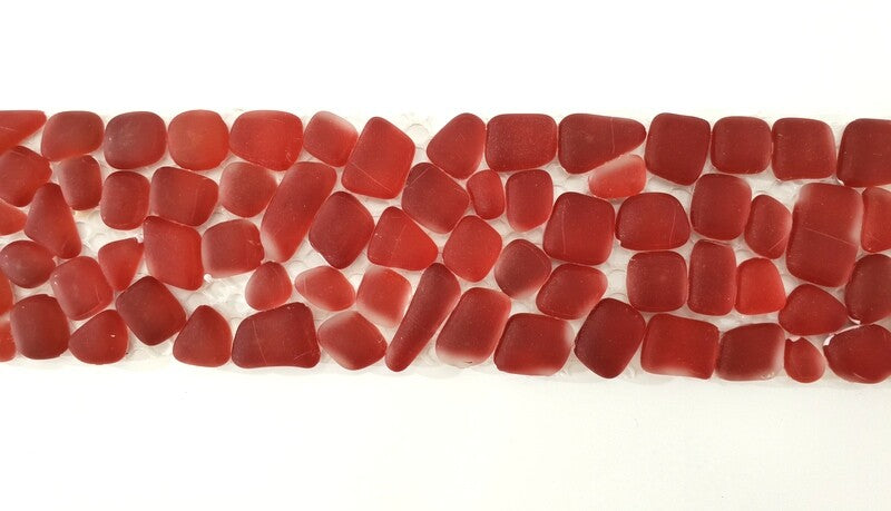 BORDÜRE Casa-Poador Glasmosaik Polygonal Rot 1 Streifen matt unregelmäßigTropfen