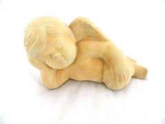 Engel 1 Engelfigur liegend Terrakotta 20x9 x 12 cm Weihnachten Dekoration Natur