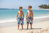BADEHOSEN KINDER 3 für 2 Badeshorts 146 - 158 Hibiskus Shorts geblümt Kinder