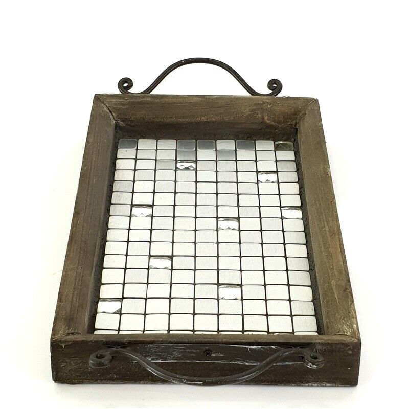 Serviertablett Holztablett 30 x 19 cm Tablett Serviertablett Deko Holz Tablett