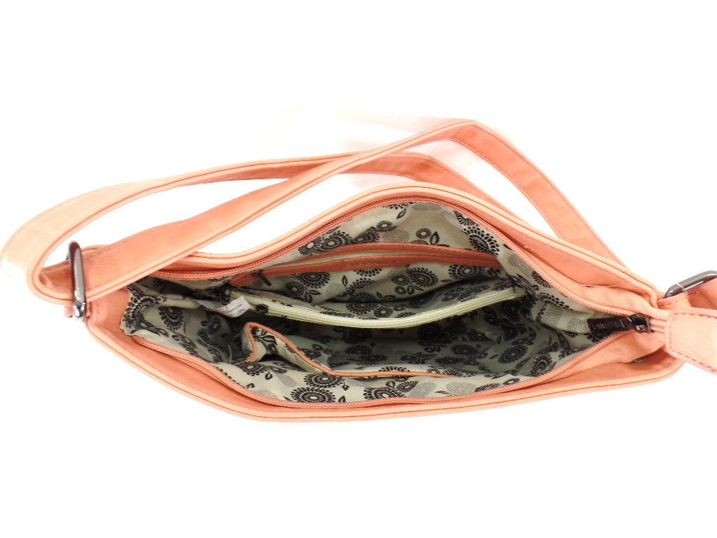 Schultertasche Rose Damen Flügel Motiv silberfarbene Steine