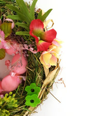 Kranz Türkranz Wandkranz Rosa Ostern Kunstblumen 20 D rund Naturkranz Eier