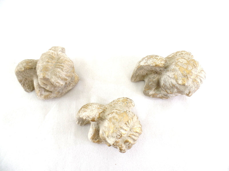 3 Engel Engelfigur patiniert goldfarben 9,5 cm x 7 x 7 cm Weihnachten Dekoration